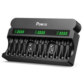Powxs 680491106650 Rechargeable Aa Aaa 9v Battery Charger With 1800ma High-speed 12 Bay Independ