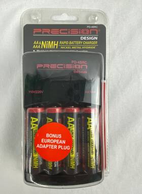 Pd-4brc Precision Design Rapid Battery Charger With 4 Aaa Batteries And European Adapter