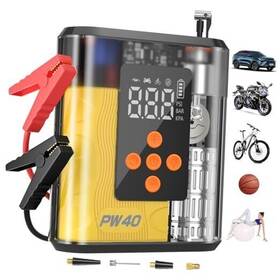 4000a Pwjieruikeji 632125711341 Pw40 Jump Starter Tire Inflator Portable Air Compressor Peak Yellow