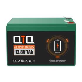 Qtq-1207b Qtq 2 Pack 12v 7ah Lithium Lifepo4 Rechargeable Battery For Solar Scooter Golf Cart