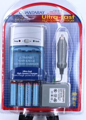 E159960 Quantaray New Ultra-fast Ni-mh And Ni-cd Battery Charger Aa Aaa W 4 Batteries