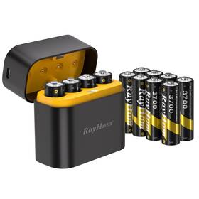 Sln-rh-12aa Rayhom Charger-bl Rechargeable Aa Lithium Batteries With Charger - 12 Pack Double A F