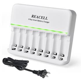 Reacell 782913964555 8 Slots Aa Aaa Battery Charger Bays Individual Fast Ac For Ni-mh N