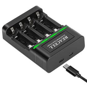 C030 Reacell Aa Aaa Battery Charger For Nimh Rechargeable Batteries Type-c Input 4 Indiv