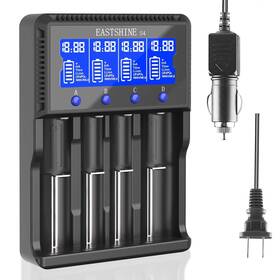 Rvntop 940292201027 Universal Smart Battery Charger 4 Bay For Rechargeable Batteries Nimh Nicd Aa