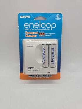 Nc-mdr02nu Sanyo Ni-mh Rechargable Battery Quick Charger With 2 Eneloop Aa Batteries