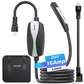 Ev-acs1604t Seguma Level 1/2 Tesla Charger 16a 25ft Extension Cable Dual Voltage 240v Nema 6-