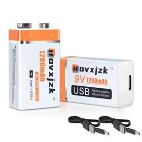 Senlifang 737096707703 Usb Rechargeable 9v Lithium Batteries - 1200mah Long Lasting Li-ion