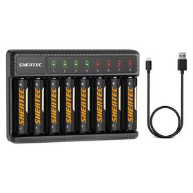 Shentec 764690189512 8 Bay Aa Aaa Battery Charger With Batteries