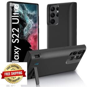 B09y59cz19 Slabao Galaxy S22 Ultra Battery Case 7000mah Dual Charging Kickstand Black