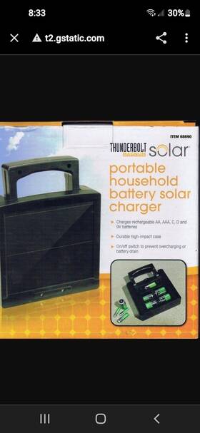 Solar Thunderbolt Magnum 792363686907 Portable Battery Charger Does Aaa Aa C D 9v Batteries