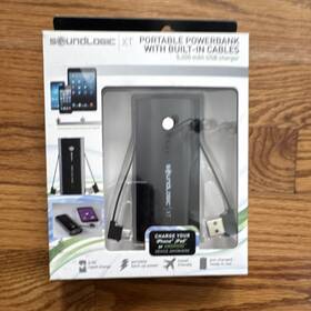 Bpc52-24 Soundlogic Bpc52-24/5969 Portable Power Bank 5200mah Built-in Cables Usb Charger