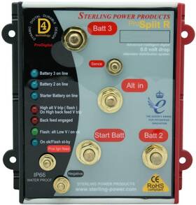 Psr122 Sterling Power Usa Pro Split R - Alternator 0.0v Drop Splitting System 1 In 2 Out 120a