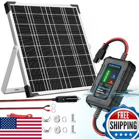 B0dgpdw2ym Sunapex 12v Solar Battery Charger 20w Waterproof Panel Kit Car Motorcycle Marine