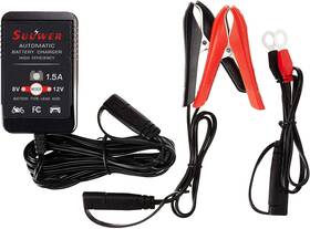 Suw015 Suuwer 1.5-amp Trickle Charger 8v/12v Fully-automatic Smart Battery Charger/maintainer