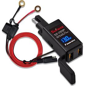 Suw048qc Suuwer Quick Charge 3.0 Motorcycle Usb Charger 6.8a Disconnect Sae To Dual