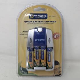 Sb-257 Synergy #sb-257 Digital Quick Ni-mh Battery Charger 4 Aa Rechargeable Batteries