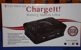 Tech Smart Usa 720524919618 Chargeit Battery Station Ultra It Recharges Your Batteries Red