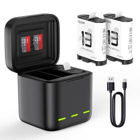 Iso-s0-btr-04-tgp-zh-eu Telesin 2-pack Enduro Battery Charger For Go Pro 13 Triple Charge Case Long-l
