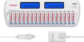 4330918542 Tenergy Tn438 16-slot Smart Battery Charger For Aa/aaa 16 Aa Clear