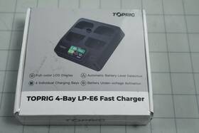 Lp-e6 Toprig Bc03 4-bay Battery Charger Fast New