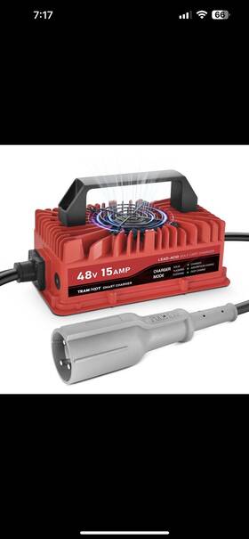 Tramroot 758289849178 15 Amp Golf Cart Charger For 48 V Club Car Ds And Precedent With 3-pin Round Plug