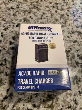 Um-ch-lpe10 Ultimaxx Ac/dc Rapid Travel Charger For Canon Lpe-10 Battery New In Box