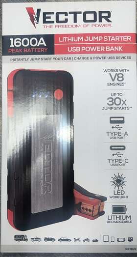 Ss16lv Vector Battery Charger 1600a Lithium Usb Power Bank And Jump Starter New