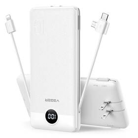 B0bckxz37m Veger 10000mah Portable Charger With Ac Plug And Cables Slim Power Bank For
