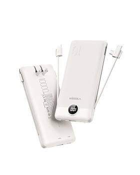 B0cqmyvrm8 Veger 10000mah Portable Charger With Ac Plug And Cables Slim Power Bank For