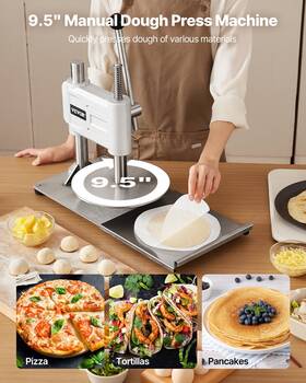 Vevor 197988152460 10 Inch Tortilla Press Chapati Maker Roti Dough Heavy Duty Cast Iron
