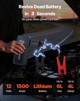 1500a Vevor 197988362654 Car Jump Starter Peak 12v Portable Battery Booster Power Bank