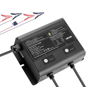Uymc-2m Vevor 2-bank 5a 12v Smart Marine Battery Charger Onboard Ip68 Waterproof Boat Rv