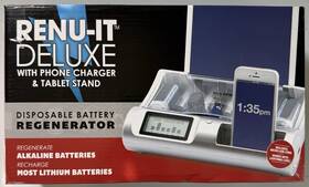 Re05 Viatek Renu-it Deluxe Disposable Battery Regenerator With Tablet Stand And Phone Charger