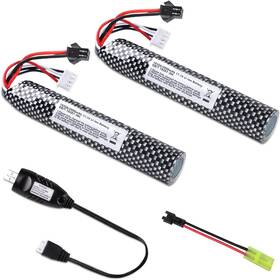 Sm2p Vicmile 705353231032 2pack Airsoft Battery 11.1v 2000mah Plug With Usb Charger And To