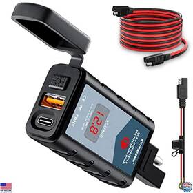Zh-1422 Visit The Extractme Store 6.4a Dual Usb Motorcycle Charger - 44w Type C Pd Quick Charge 3.0