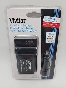 Lp-e17 Vivitar 681066632529 3-in-1 Home Dc-car Charger Li-ion Battery 4 Canon Digital Camera