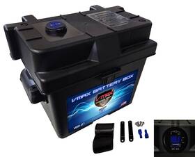 Vmax Usa 647213484786 Agm Wet Lead Lithium U1 Smart Vented Battery Box Dual Usb-c 1 Usb Voltmeter