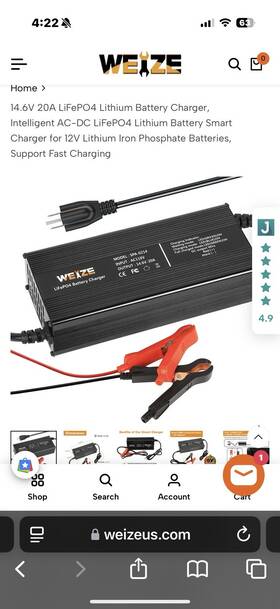Spa-0214 Weize 14.6v 20a Lifepo4 Battery Charger Intelligent Ac-dc Lithium Smart