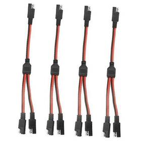 1to2-14-2p Wgcd 4 Pcs Sae Dc Power Automotive Connector Cable Y Splitter 11inch 14awg 1