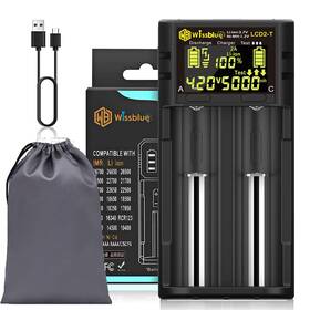 Lcd2-t Wissblue 783710424570 18650 Battery Charger Lcd Screen Can Display Capacity With C
