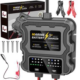 Icm5b Zrfmib Smart 2 Bank Marine Battery Charger 10a 5a/bank 12v Waterproof Lifepo4 Li