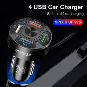 Bk-348 Zyooegear Car Charger With Qc3.0 Fast Charging One-to-four Split Model