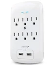 Fosmon 6 Outlet With 2 Port (1 Pack, Total Usb-a), White. Fixed Price $24.99.