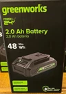 New Greenworks 24V Lithium-ion Battery 2.0AH Usb Power Tool Rechargeable. Fixed Price $22.99.