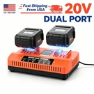 20V Dual Port WA3875 Charger For Worx WA3770 Battery WA3525 WA3575. Fixed Price $35.99.