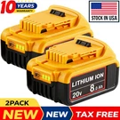 2PACK 8.0AH For Dewalt Volt Max Lithium Ion Battery DCB206 DCB205 DCB200. Fixed Price $29.98.