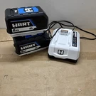 (2) Hart HLBP04VNM 40-VOLT 6.0AH Lithium-ion Batteries & (1) HLCG02VNM Charger. Fixed Price $299.99.