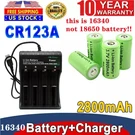 2800MAH Batteries CR123A 16340 Rechargeable Battery / Smart Charger Lot. Fixed Price $39.89.