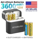 Ecocell 4 Or 8 Aa 3600MWH Lithium Batteries With Travel Compact Usb-c Charger. Fixed Price $25.79.